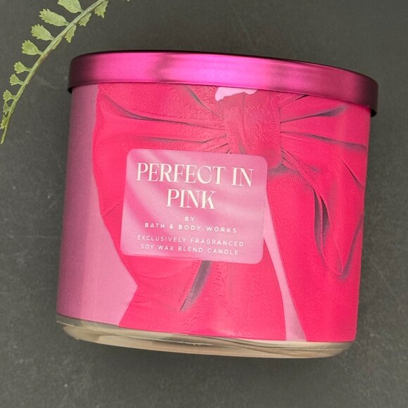 BBW Perfect in Pink Bath & Body Works 3 Wick Candle - Picture 5 of 10